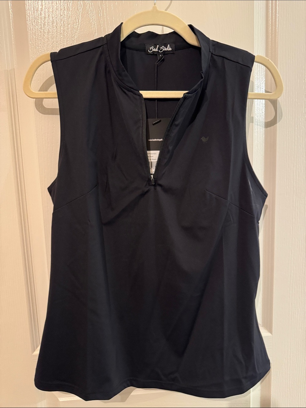 Bad Birdie Black Sleeveless Zip Golf Tank